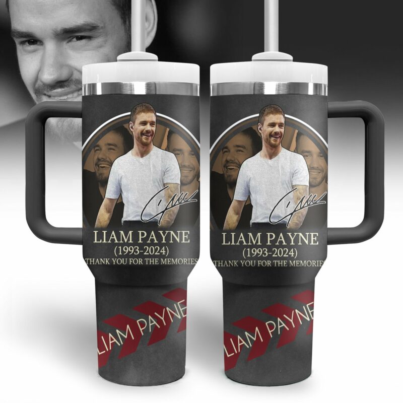 Liam Payne Music Custom Stanley Quencher 40oz Stainless Steel Tumbler With Handle - Threewoofs