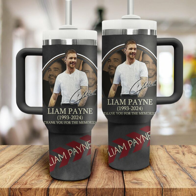 Liam Payne Music Custom Stanley Quencher 40oz Stainless Steel Tumbler With Handle - Threewoofs - Image 3