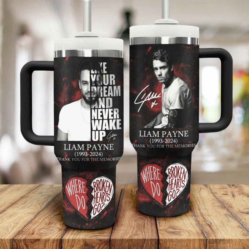 Liam Payne Music Custom Stanley Quencher 40oz Stainless Steel Tumbler With Handle - Threewoofs - Image 2