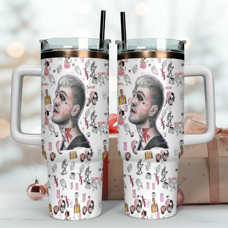Lil Peep Music Custom Stanley Quencher 40oz Stainless Steel Tumbler With Handle - Threewoofs - Image 4