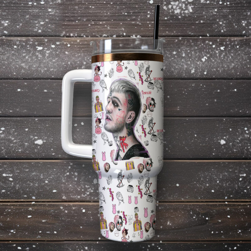 Lil Peep Music Custom Stanley Quencher 40oz Stainless Steel Tumbler With Handle - Threewoofs - Image 2