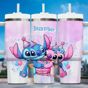 Personalized Cute Cartoon Party Tumbler with Straw - Perfect Gift Idea