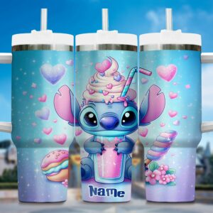 Cute Character Tumbler with Straw - Personalized Name Option