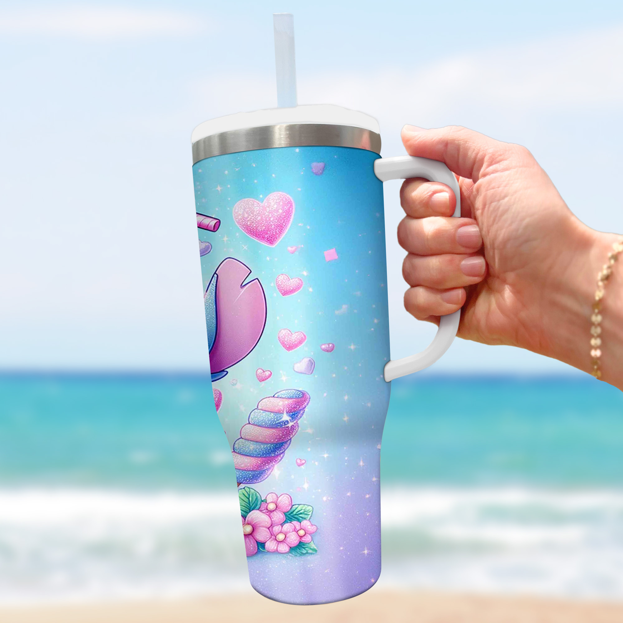 Cute Character Tumbler with Straw - Personalized Name Option - Image 5