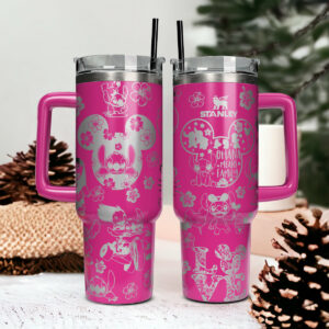 Lilo And Stitch Cartoon Custom Stanley Quencher 40oz Stainless Steel Tumbler With Handle - Threewoofs