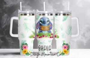Cute Tropical Character Tumbler with Handle - Double Wall Insulated