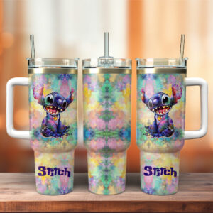 Vibrant Stitch Tumbler with Handle - Perfect for On-the-Go Sipping