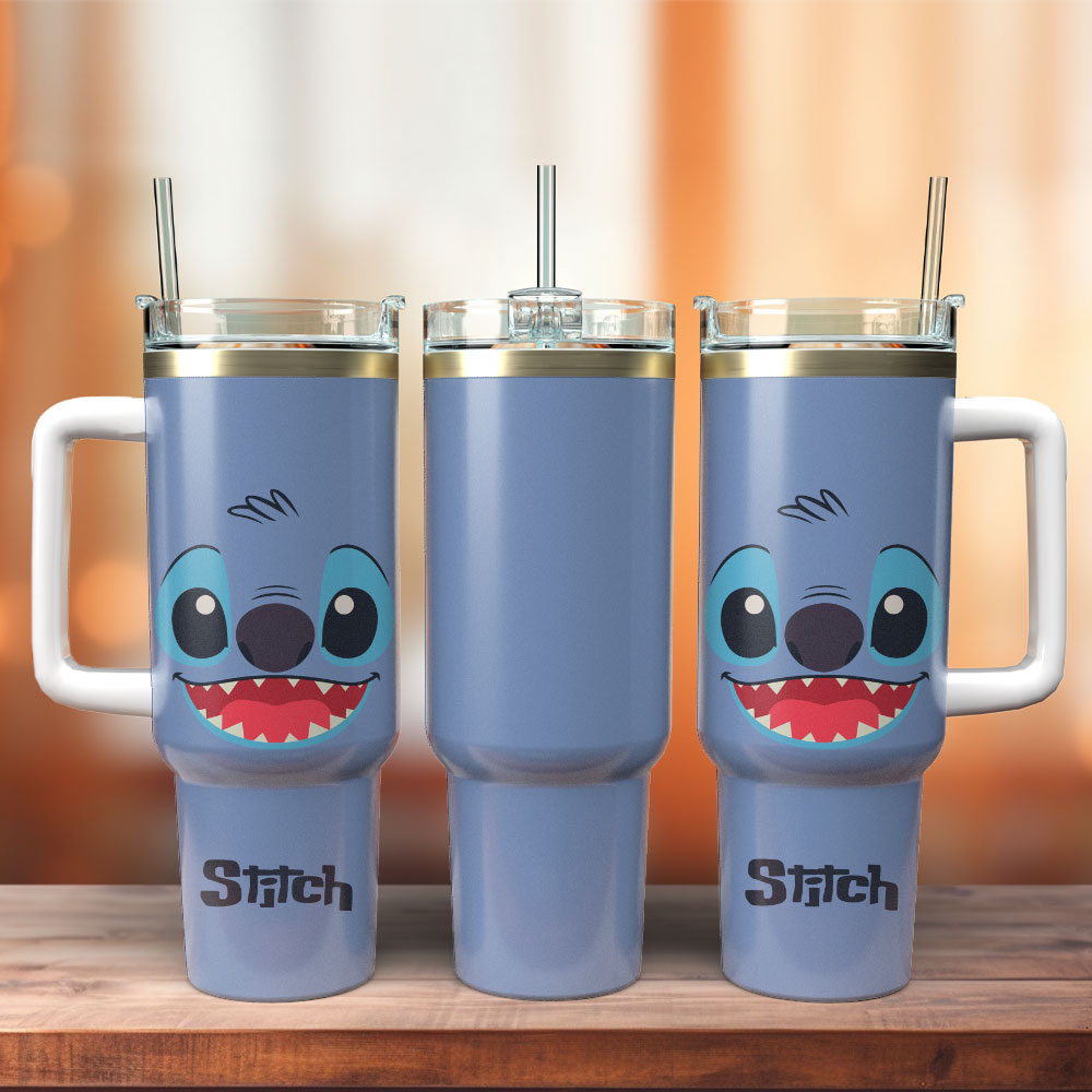 Cute Alien-Themed Insulated Tumbler with Handle and Straw - Perfect for Fans