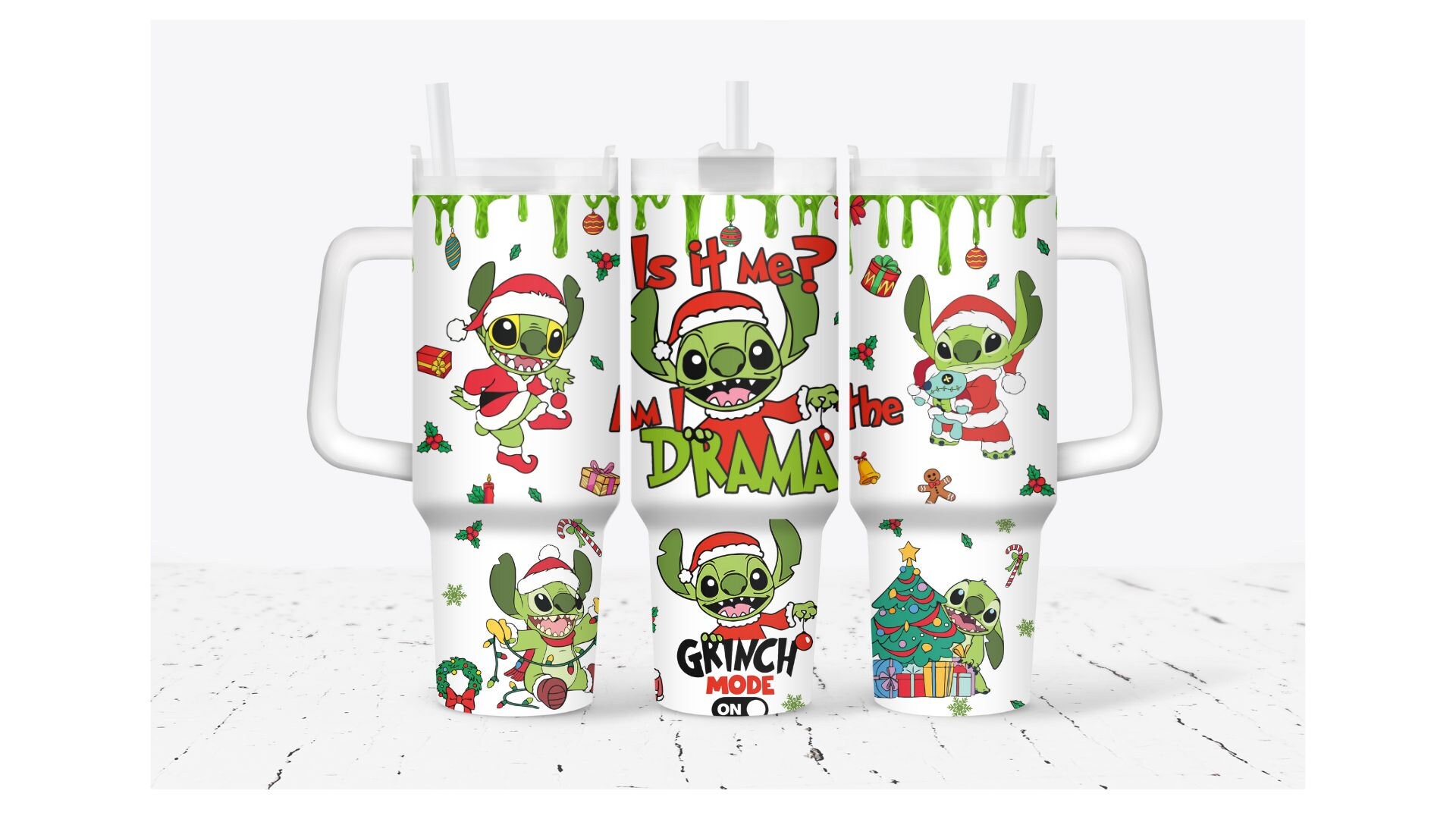 Festive Grinch Mode Tumbler - Holiday Cheer with a Twist