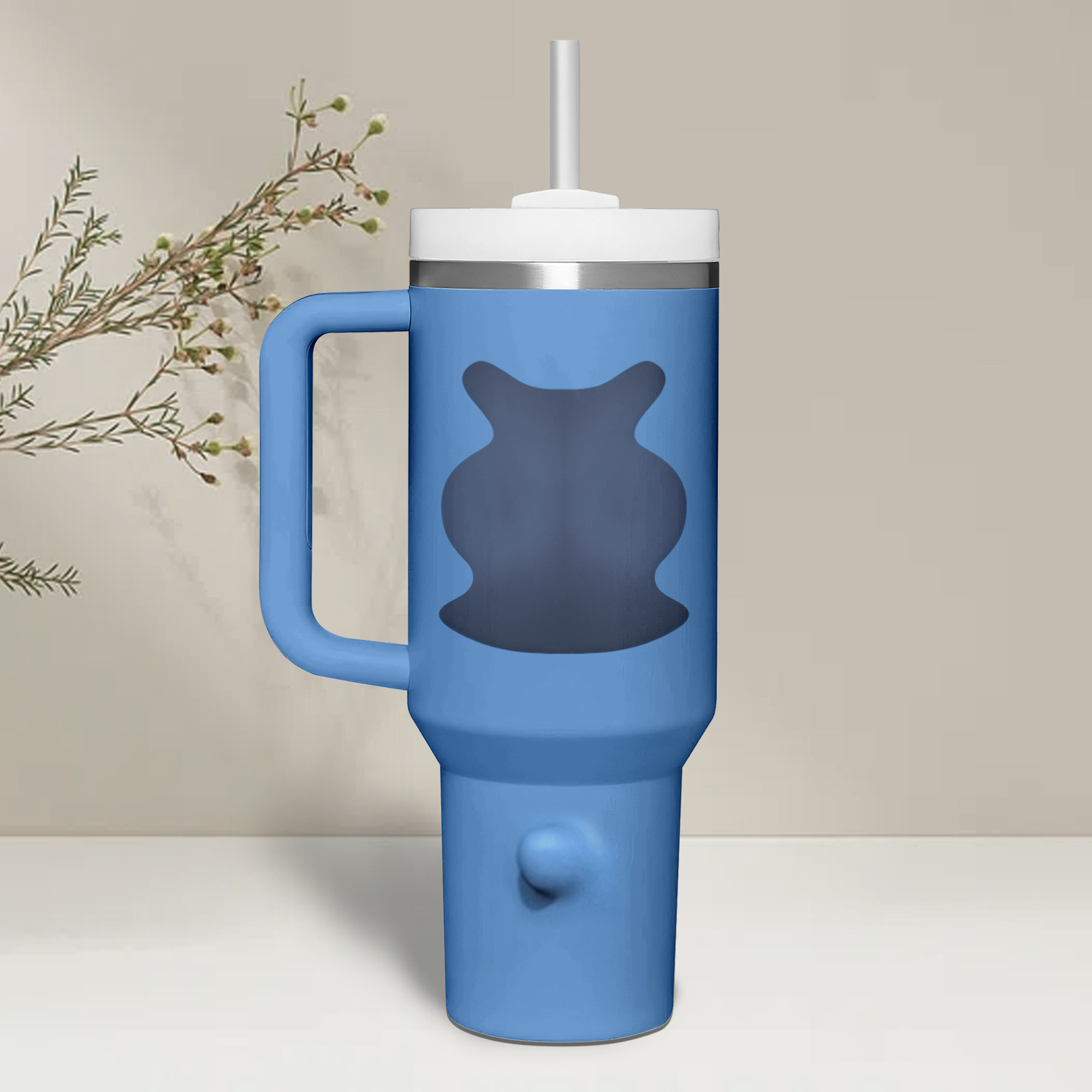 Cute Character Insulated Tumbler with Handle & Straw - Keeps Drinks Hot or Cold - Image 3