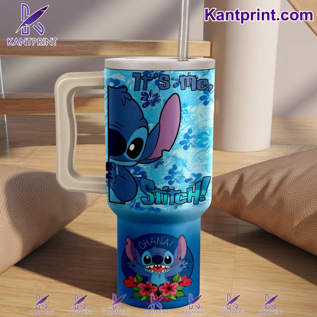 Cute Stitch Tumbler with Handle - Perfect for Fans, 40oz Insulated Travel Mug - Image 2