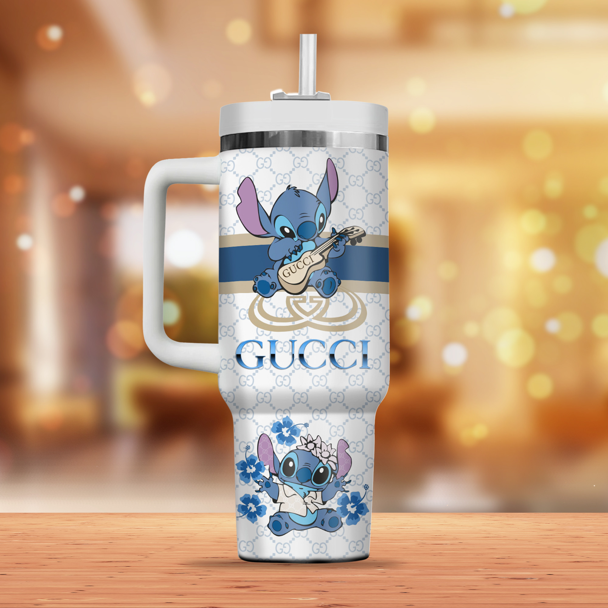 Cute Stitch Tumbler Mug with Handle - Perfect for Disney Fans - Image 2