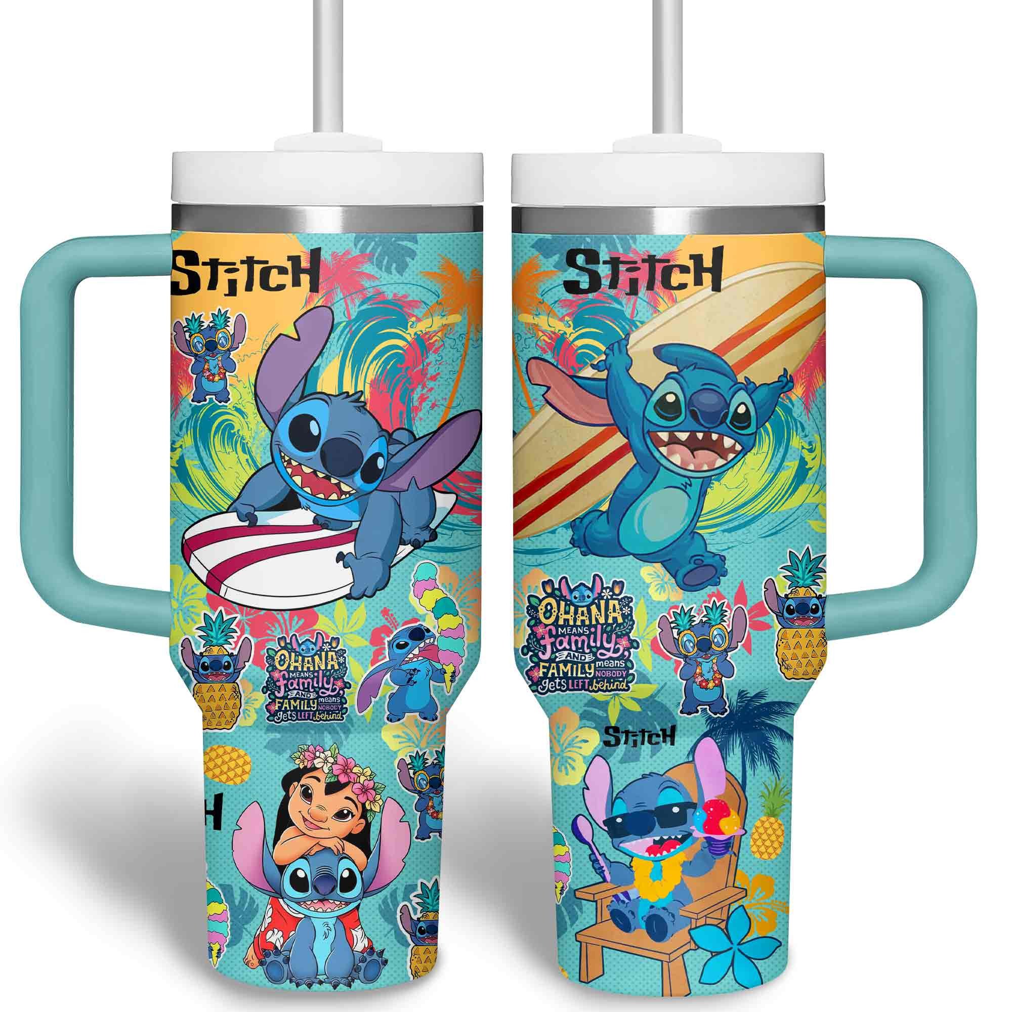Vibrant Stitch Tumbler - Double Wall Insulated, Surfing Fun Design - Image 2
