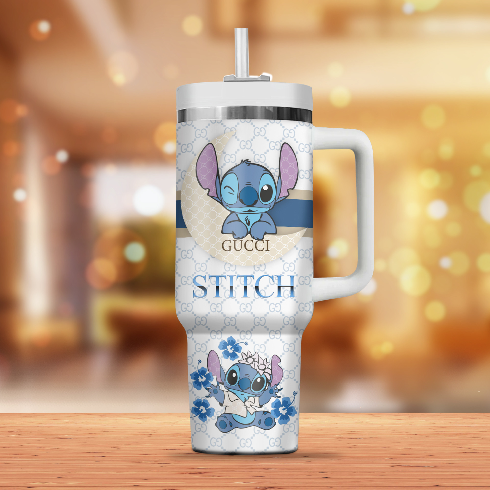 Cute Stitch Tumbler Mug with Handle - Perfect for Disney Fans - Image 3