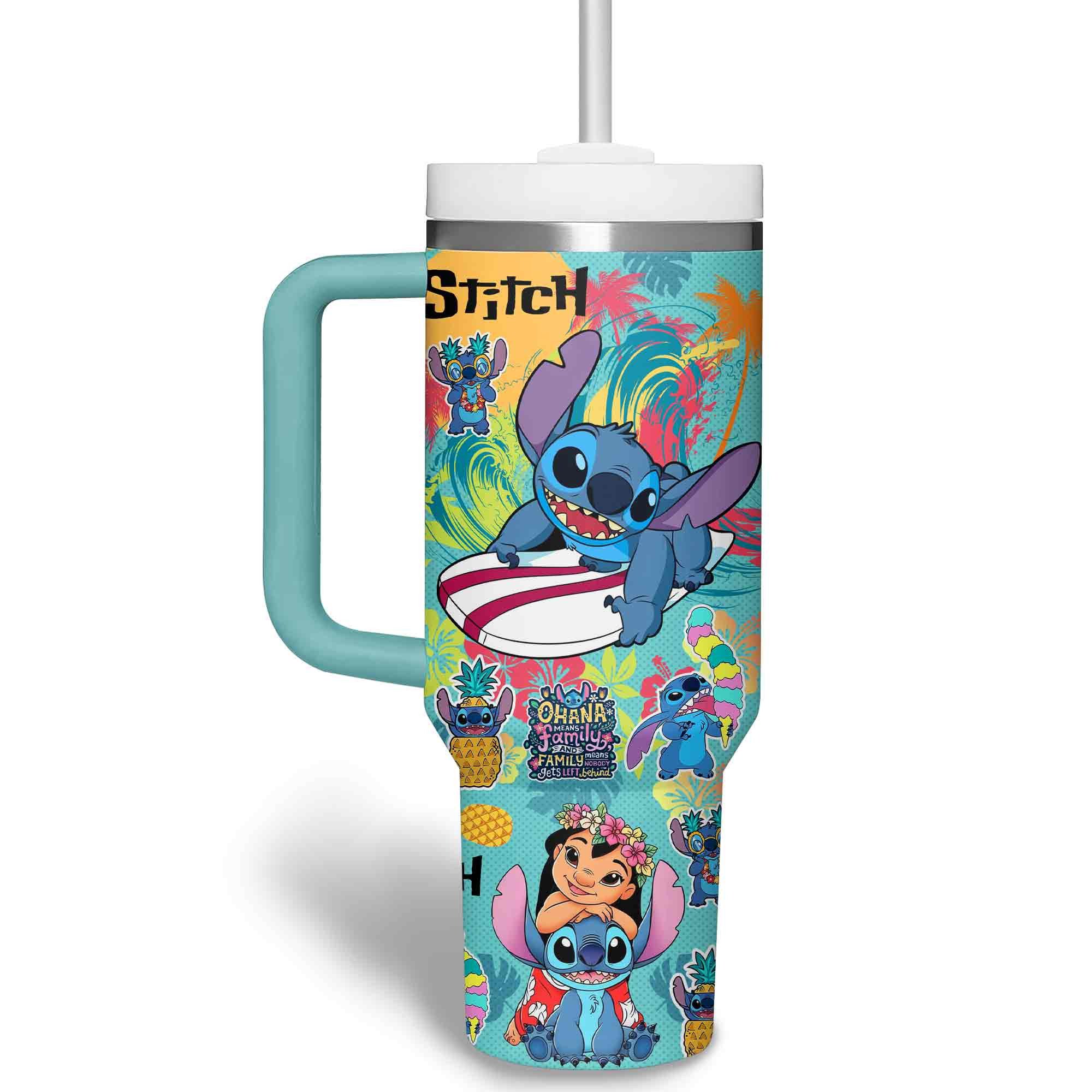 Vibrant Stitch Tumbler - Double Wall Insulated, Surfing Fun Design - Image 3