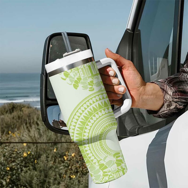 Lime Green Niue Language Week The Rock Coconut Crab Siapo Custom Stanley Quencher 40oz Stainless Steel Tumbler With Handle - Threewoofs - Image 7