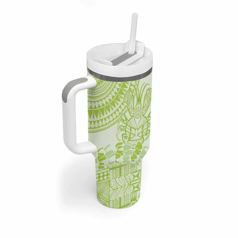 Lime Green Niue Language Week The Rock Coconut Crab Siapo Custom Stanley Quencher 40oz Stainless Steel Tumbler With Handle - Threewoofs - Image 2
