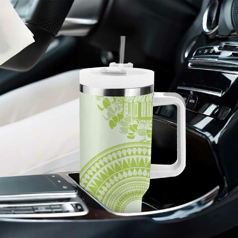 Lime Green Niue Language Week The Rock Coconut Crab Siapo Custom Stanley Quencher 40oz Stainless Steel Tumbler With Handle - Threewoofs - Image 8