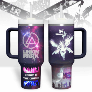 Linkin Park Music Custom Stanley Quencher 40oz Stainless Steel Tumbler With Handle - Threewoofs