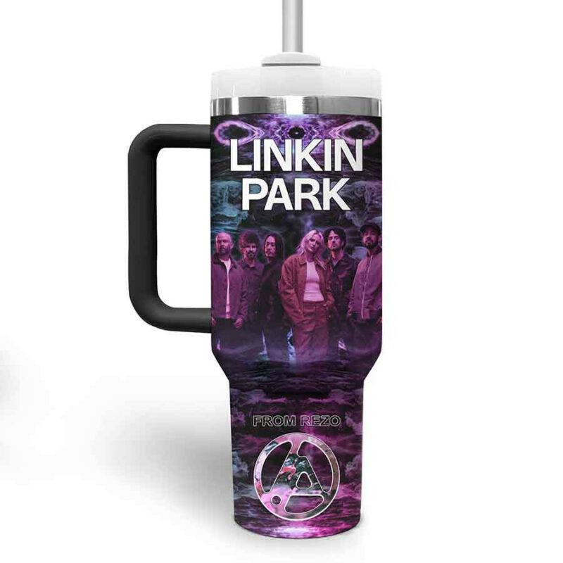 Linkin Park Music Custom Stanley Quencher 40oz Stainless Steel Tumbler With Handle - Threewoofs - Image 3
