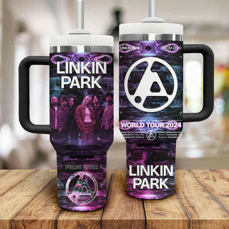 Linkin Park Music Custom Stanley Quencher 40oz Stainless Steel Tumbler With Handle - Threewoofs - Image 4