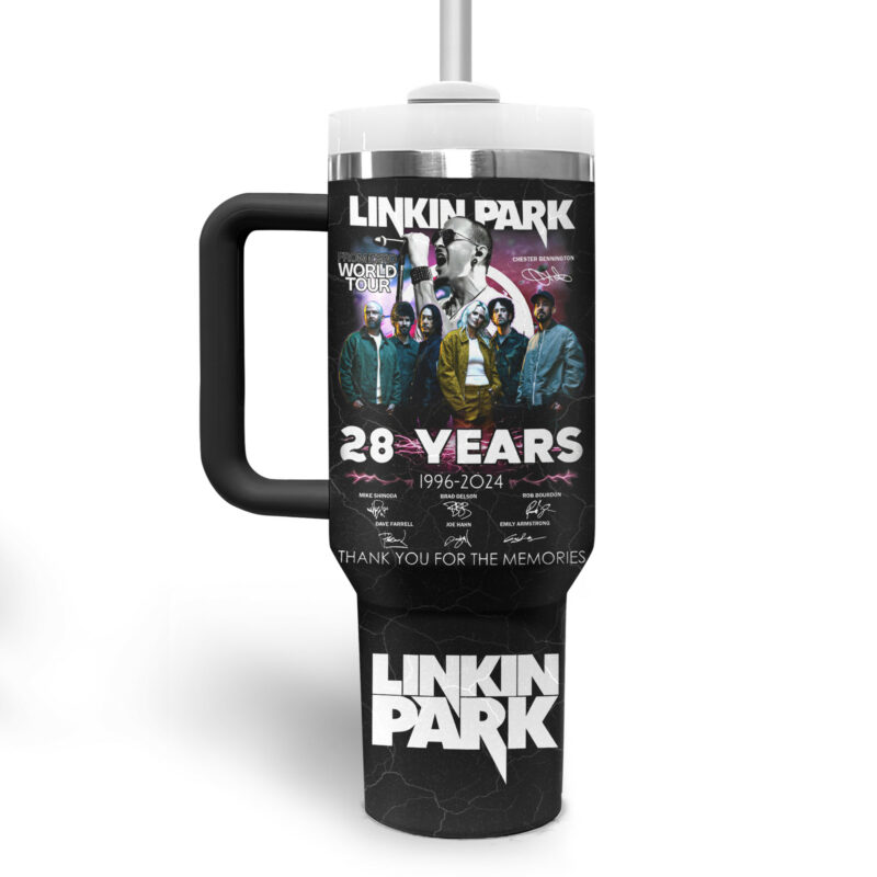 Linkin Park Music Custom Stanley Quencher 40oz Stainless Steel Tumbler With Handle - Threewoofs - Image 2