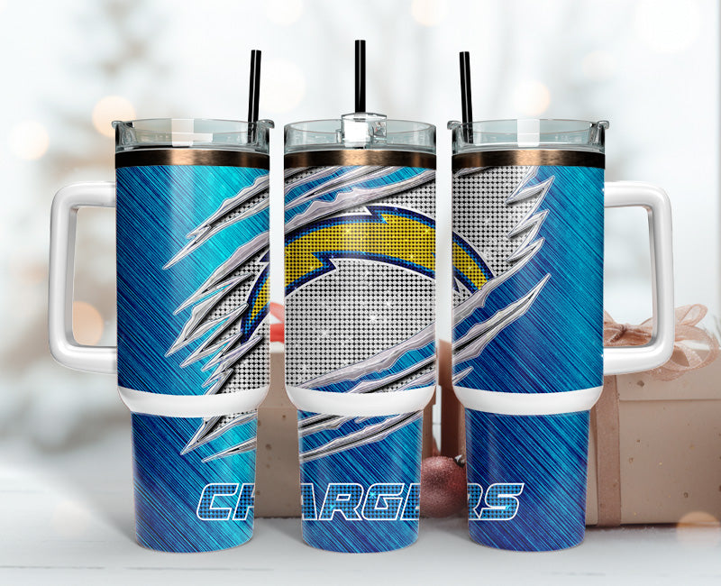Stylish Insulated Tumbler with Handle & Straw - Perfect for Sports Fans