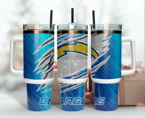 Los Angeles Chargers NFL Custom Stanley Quencher 40oz Stainless Steel Tumbler With Handle - Threewoofs