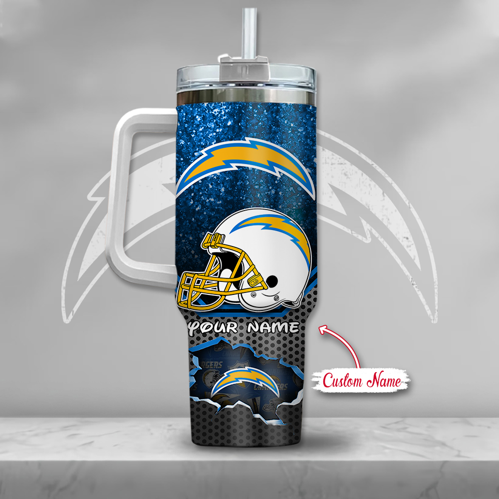 Personalized Chargers Tumbler with Cartoon Design - Custom Name Gift - Image 3
