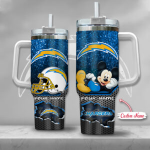 Personalized Chargers Tumbler with Cartoon Design - Custom Name Gift