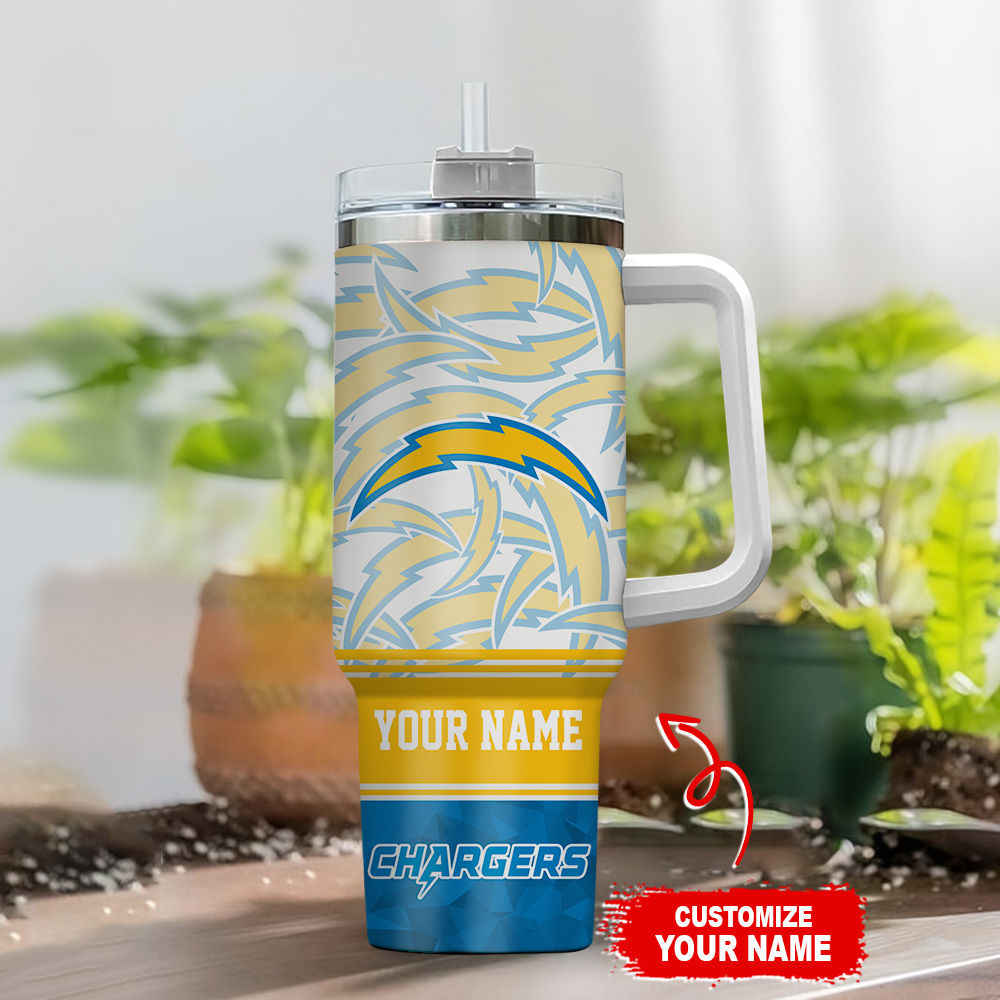 Customizable Chargers Tumbler with Handle - Show Your Team Spirit! - Image 2