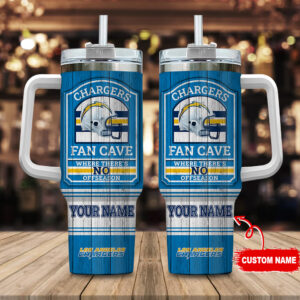 Custom Chargers Fan Cave Tumbler - Personalized NFL Drinkware Gift