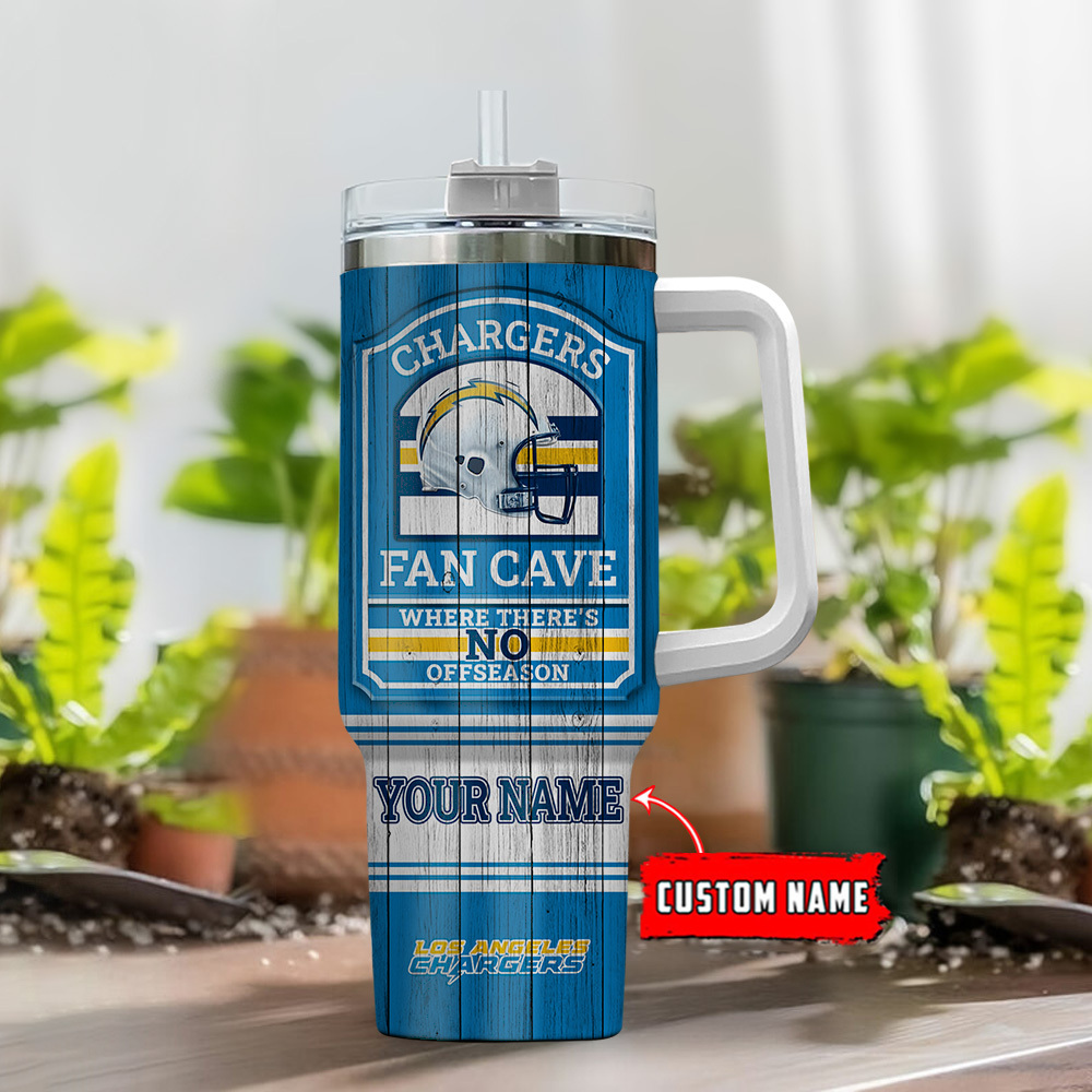 Custom Chargers Fan Cave Tumbler - Personalized NFL Drinkware Gift - Image 2