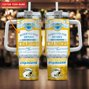 Custom Los Angeles Chargers Tumbler – Personalized Fan Gift