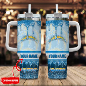 Custom Los Angeles Chargers Tumbler - Personalized NFL Fan Gift