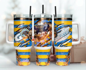 Vibrant Football-Themed Tumbler with Handle & Straw - Perfect Gift for Fans
