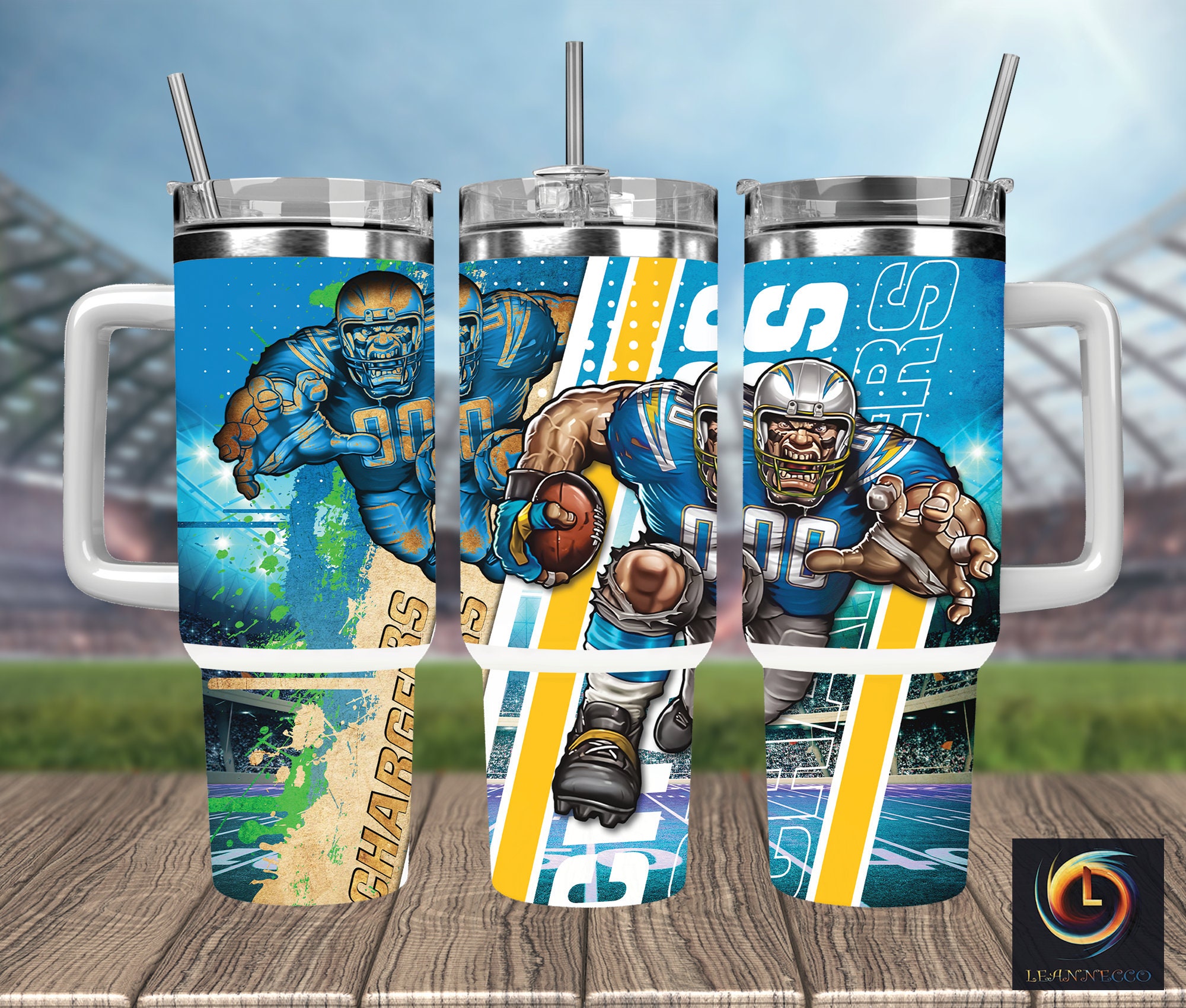 Dynamic Football Art Tumbler - Perfect for Game Day Enthusiasts!