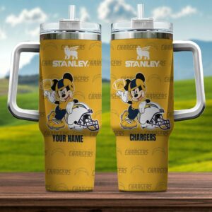 Custom Mickey Football Tumbler - Chargers Edition for Fans