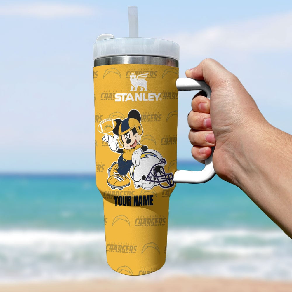 Custom Mickey Football Tumbler - Chargers Edition for Fans - Image 2