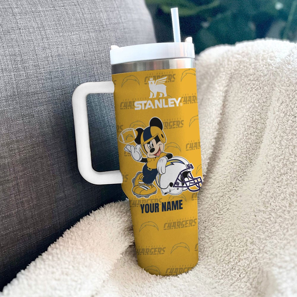 Custom Mickey Football Tumbler - Chargers Edition for Fans - Image 3