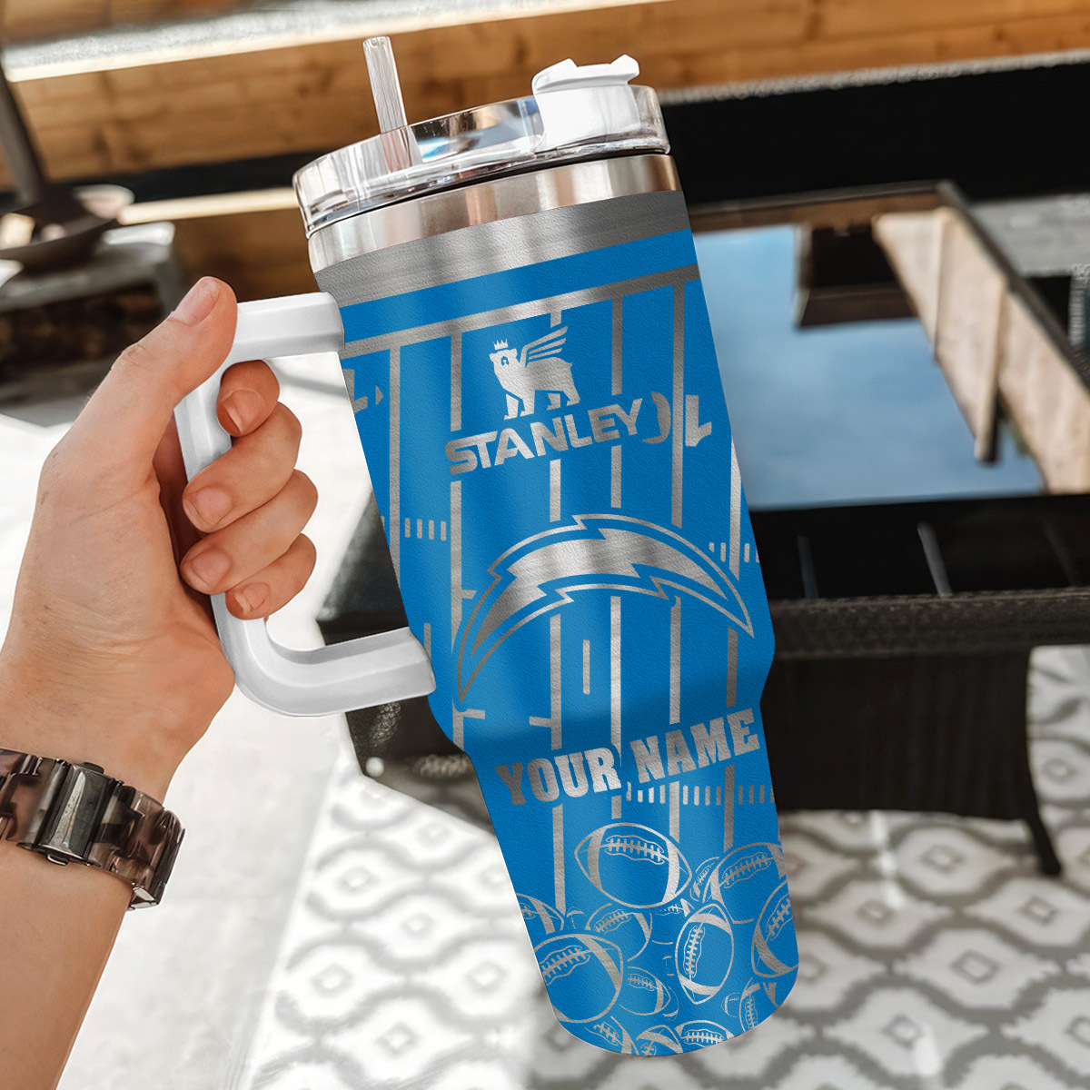 Customizable Stanley Tumbler with Handle - Personalized Sports Design - Image 3