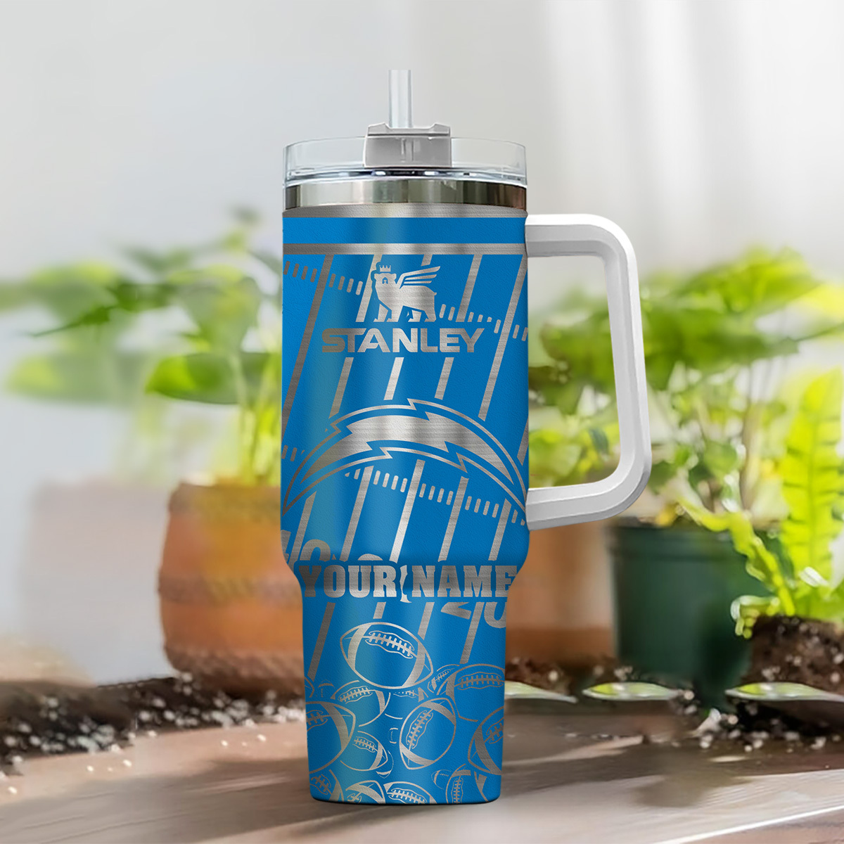 Customizable Stanley Tumbler with Handle - Personalized Sports Design - Image 2