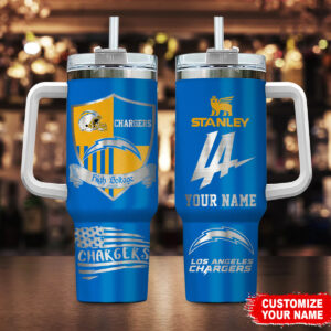 Customizable Los Angeles Chargers Tumbler - Personalized Name & Logo Design