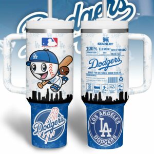 Los Angeles Dodgers MLB Custom Stanley Quencher 40oz Stainless Steel Tumbler With Handle - Threewoofs