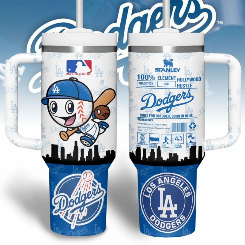 Los Angeles Dodgers MLB Custom Stanley Quencher 40oz Stainless Steel Tumbler With Handle - Threewoofs