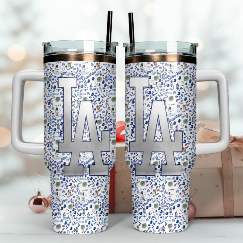 Los Angeles Dodgers MLB Sports Custom Stanley Quencher 40oz Stainless Steel Tumbler With Handle - Threewoofs - Image 4