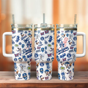 Los Angeles Dodgers MLB Sports Custom Stanley Quencher 40oz Stainless Steel Tumbler With Handle - Threewoofs