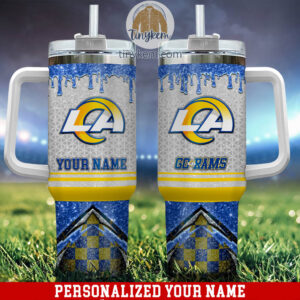 Personalized LA Football 40oz Tumbler with Handle - Custom Fan Gift