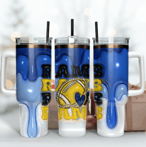 Vibrant Drip-Design Tumbler with Handle & Straw - Perfect Gift for Sports Fans