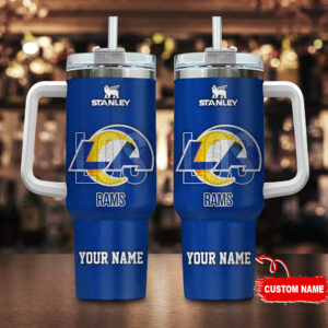 Customizable LA Rams Tumbler with Handle - Personalized Name & Logo Design